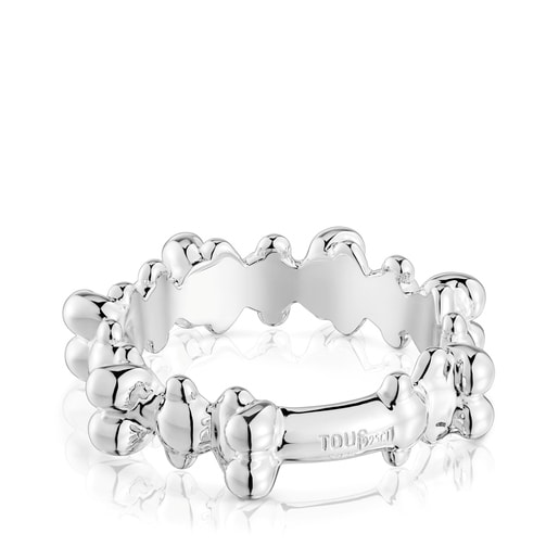 Tous Anillo mediano de plata motivos oso Bold Bear Rebajas de fábrica