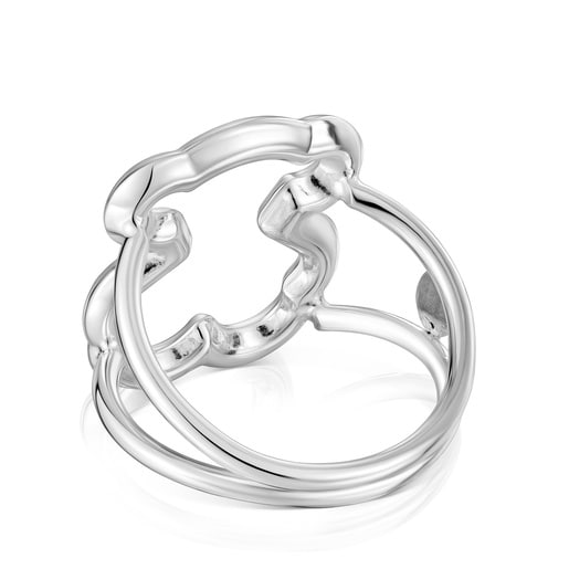Tous Anillo de plata motivo silueta oso New Carrusel Descuento