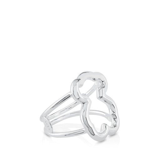 Tous Anillo de plata motivo silueta oso New Carrusel Descuento