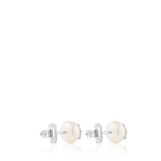 Tous Pendientes de plata y perlas TOUS Bear Promoción por tiempo limitado