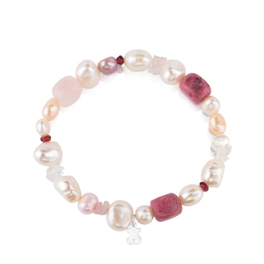 Tous Pulsera de plata con perlas granate rodonita y cuarzo TOUS Pearls Envío internacional gratuito