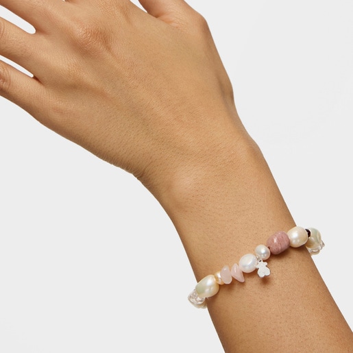 Tous Pulsera de plata con perlas granate rodonita y cuarzo TOUS Pearls Envío internacional gratuito
