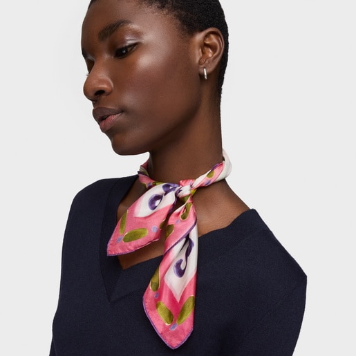 Tous Pañuelo cuadrado pequeño rosa TOUS Summer Daisies Precios de Black Friday