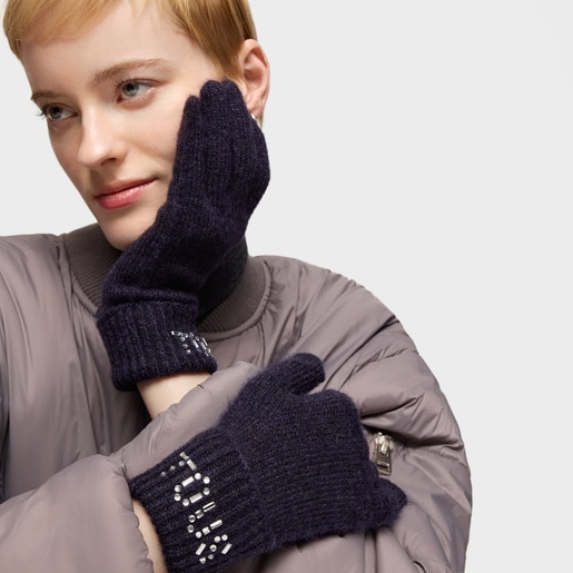Tous Guantes azul marino TOUS Crystal Outlet online