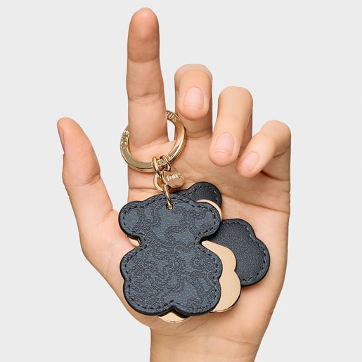 Tous Llavero negro Triple Bear Ofertas