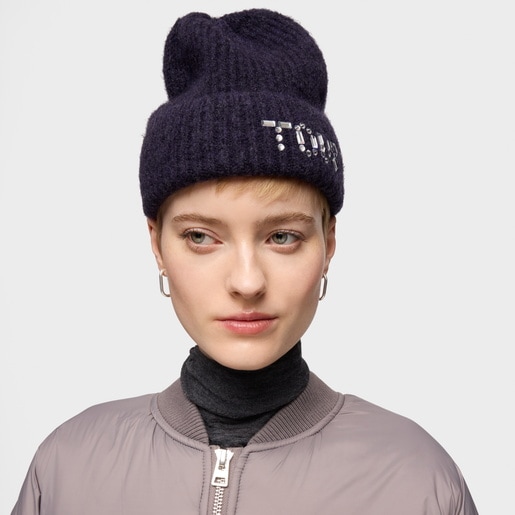 Tous Gorro beanie azul marino TOUS Crystal En oferta