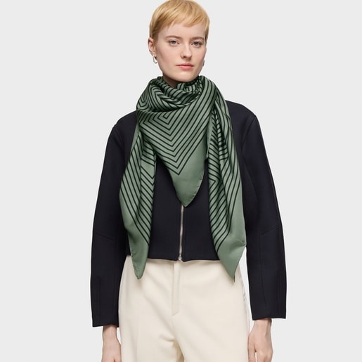 Tous Pañuelo cuadrado verde arcilla TOUS Maze Rebajas baratas