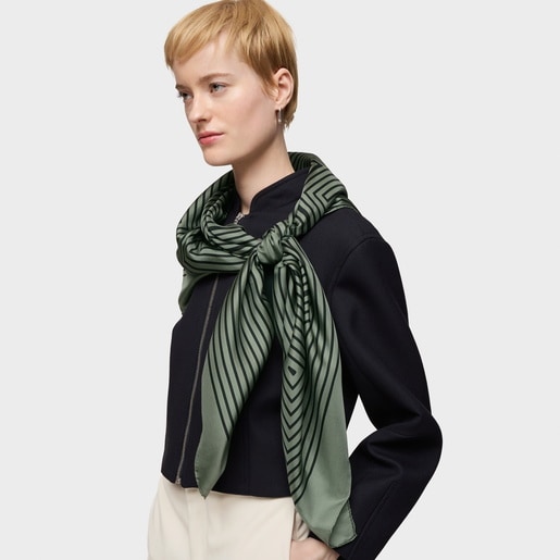 Tous Pañuelo cuadrado verde arcilla TOUS Maze Rebajas baratas