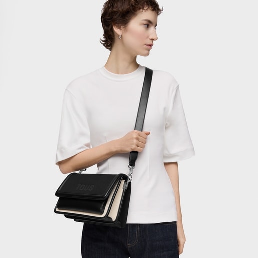 Tous Bandolera mediana negra Audree Canvas En oferta
