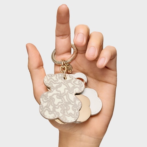 Tous Llavero beige Triple Bear Promoción por tiempo limitado