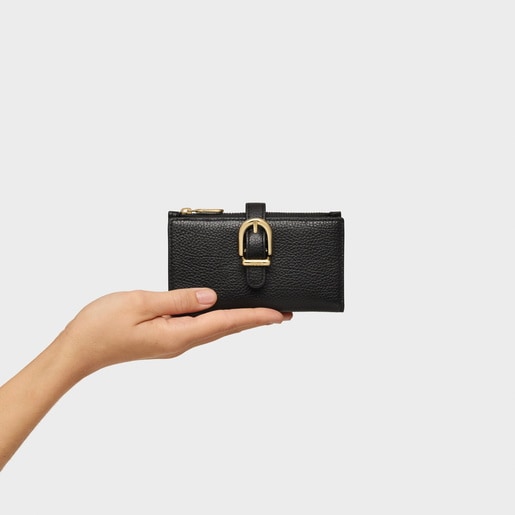 Tous Cartera de piel negra TOUS Buckles Envío internacional gratuito