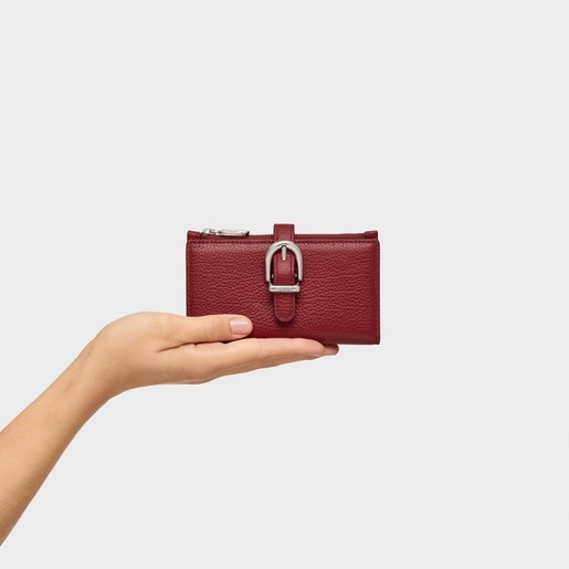 Tous Cartera de piel granate TOUS Buckles Limitado a 3 días