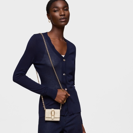 Tous Monedero tarjetero colgante beige TOUS Buckles Silhouette Libre de impuestos